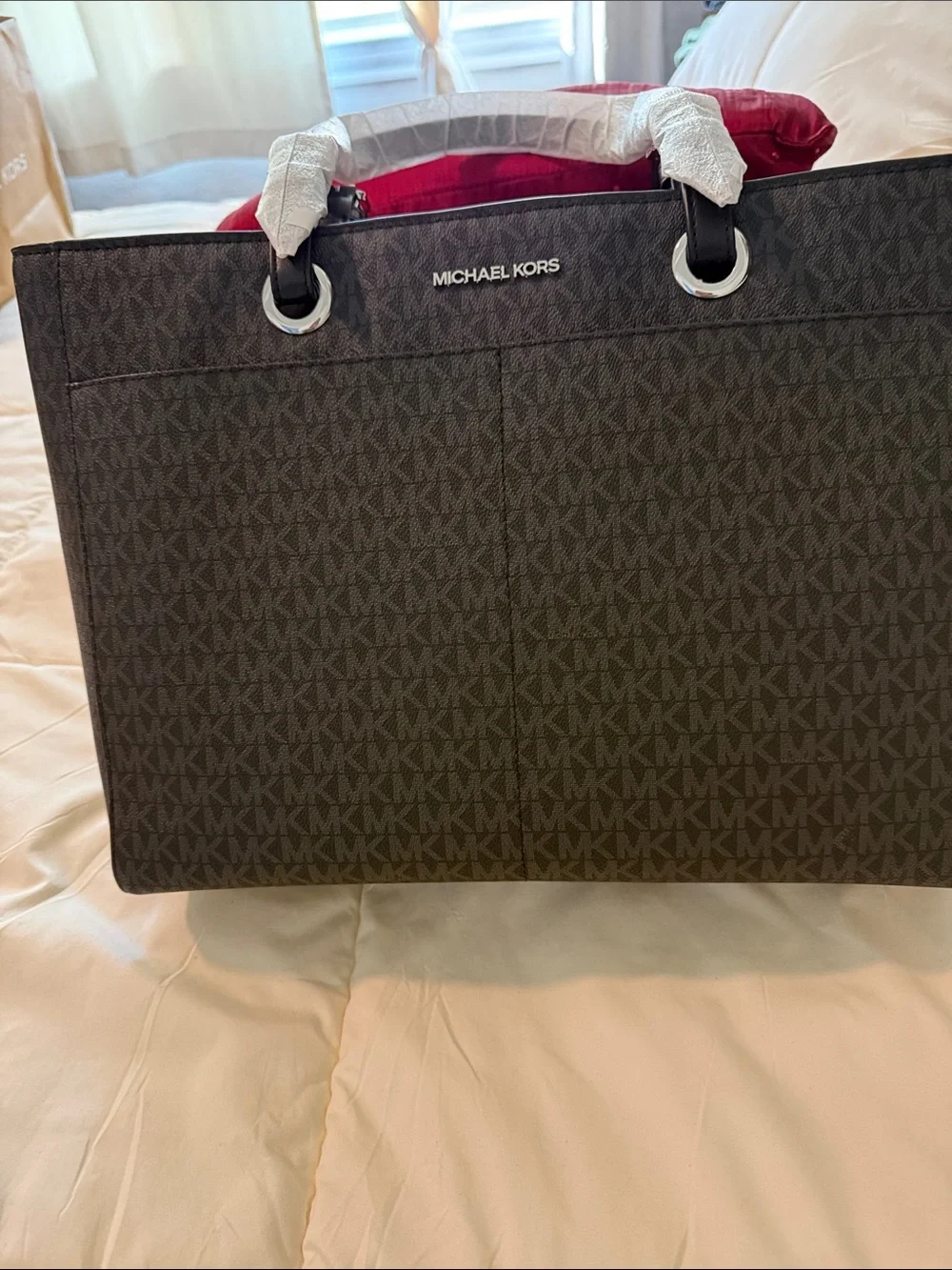 Michael Kors Brown Logo-Print Tote Bag